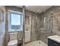 Traditional bathroom with a walk-in shower
