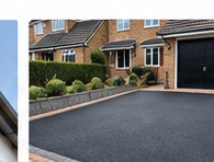 Tarmac driveway outside a traditional British house
